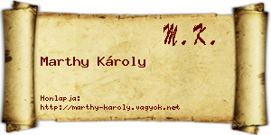 Marthy Károly névjegykártya