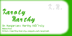 karoly marthy business card